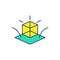 Filled outline 3d modeling icon isolated on white background. Augmented reality or virtual reality. Vector Royalty Free Stock Photo