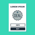 Filled outline Deal icon isolated on turquoise background. Vector