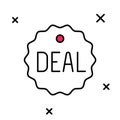 Filled outline Deal icon isolated on white background. Vector