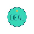 Filled outline Deal icon isolated on white background. Vector