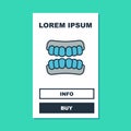 Filled outline Dentures model icon isolated on turquoise background. Teeth of the upper jaw. Dental concept. Vector Royalty Free Stock Photo
