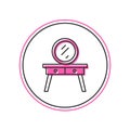 Filled outline Dressing table icon isolated on white background. Vector Royalty Free Stock Photo