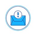 Filled outline Envelope icon isolated on white background. Received message concept. New, email incoming message, sms