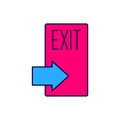 Filled outline Fire exit icon isolated on white background. Fire emergency icon. Vector