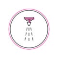 Filled outline Fire sprinkler system icon isolated on white background. Sprinkler, fire extinguisher solid icon. Vector Royalty Free Stock Photo