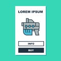 Filled outline Futuristic space gun blaster icon isolated on turquoise background. Laser Handgun. Alien Weapon. Vector