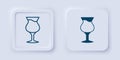 Filled and outline Glass of beer icon isolated on grey background. Square button. Vector Royalty Free Stock Photo