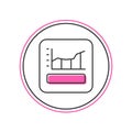 Filled outline Graph, schedule, chart, diagram, infographic, pie graph icon isolated on white background. Vector