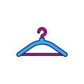 Filled outline Hanger wardrobe icon isolated on white background. Cloakroom icon. Clothes service symbol. Laundry hanger