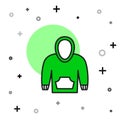 Filled outline Hoodie icon isolated on white background. Hooded sweatshirt. Vector