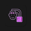 Filled outline Humanoid robot icon isolated on black background. Artificial intelligence, machine learning, cloud Royalty Free Stock Photo
