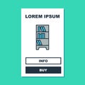 Filled outline Library bookshelf icon isolated on turquoise background. Vector