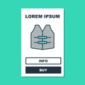 Filled outline Life jacket icon isolated on turquoise background. Life vest icon. Extreme sport. Sport equipment. Vector