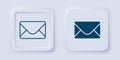 Filled and outline Mail and e-mail icon isolated on grey background. Envelope symbol e-mail. Email message sign. Square