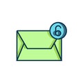 Filled outline Mail and e-mail icon isolated on white background. Envelope symbol e-mail. Email message sign. Flat