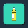 Filled outline Marker pen icon isolated on blue background. Turquoise square button. Vector Royalty Free Stock Photo
