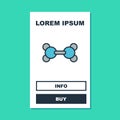 Filled outline Molecule icon isolated on turquoise background. Structure of molecules in chemistry, science teachers