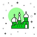 Filled outline Moscow symbol - Saint Basil's Cathedral, Russia icon isolated on white background. Vector