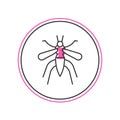 Filled outline Mosquito icon isolated on white background. Vector