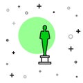 Filled outline Movie trophy icon isolated on white background. Academy award icon. Films and cinema symbol. Vector