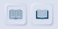 Filled and outline Open book icon isolated on grey background. Square button. Vector Royalty Free Stock Photo