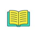 Filled outline Open book icon isolated on white background. Vector Royalty Free Stock Photo
