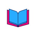 Filled outline Open book icon isolated on white background. Vector Royalty Free Stock Photo