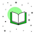 Filled outline Open book icon isolated on white background. Vector Royalty Free Stock Photo