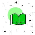 Filled outline Open book icon isolated on white background. Vector Royalty Free Stock Photo
