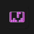 Filled outline Portable video game console icon isolated on black background. Handheld console gaming. Flat filled