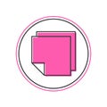Filled outline Post note stickers icon isolated on white background. Sticky tapes with space for text or message. Vector