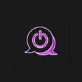 Filled outline Power button icon isolated on black background. Start sign. Flat filled outline style with shadow. Vector