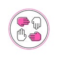 Filled outline Project team base icon isolated on white background. Business analysis and planning, consulting, team