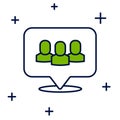 Filled outline Project team base icon isolated on white background. Business analysis and planning, consulting, team
