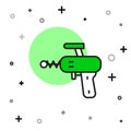 Filled outline Ray gun icon isolated on white background. Laser weapon. Space blaster. Vector