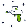 Filled outline Ray gun icon isolated on white background. Laser weapon. Space blaster. Vector