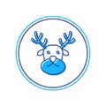 Filled outline Reindeer icon isolated on white background. Merry Christmas and Happy New Year. Vector