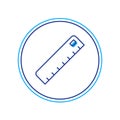 Filled outline Ruler icon isolated on white background. Straightedge symbol. Vector