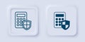 Filled and outline Security system control panel with display icon isolated on grey background. Keypad of security Royalty Free Stock Photo