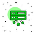 Filled outline Server, Data, Web Hosting icon isolated on white background. Vector Royalty Free Stock Photo