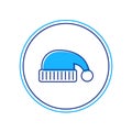 Filled outline Sleeping hat icon isolated on white background. Cap for sleep. Vector