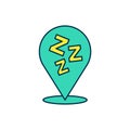 Filled outline Sleepy icon isolated on white background. Sleepy zzz talk bubble. Vector