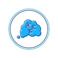 Filled outline Sleepy icon isolated on white background. Sleepy zzz talk bubble. Vector