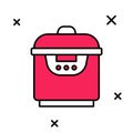 Filled outline Slow cooker icon isolated on white background. Electric pan. Vector Royalty Free Stock Photo