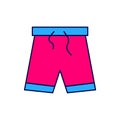 Filled outline Swimming trunks icon isolated on white background. Vector