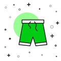 Filled outline Swimming trunks icon isolated on white background. Vector