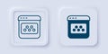 Filled and outline Taxi mobile app icon isolated on grey background. Mobile application taxi. Square button. Vector Royalty Free Stock Photo