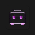 Filled outline Toolbox icon isolated on black background. Tool box sign. Flat filled outline style with shadow. Vector
