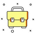 Filled outline Toolbox icon isolated on white background. Tool box sign. Flat filled outline style with shadow. Vector