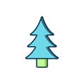 Filled outline Tree icon isolated on white background. Forest symbol. Flat filled outline style with shadow. Vector Royalty Free Stock Photo